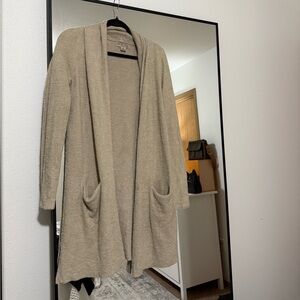 Barefoot Dreams Tan Open-Front Cardigan